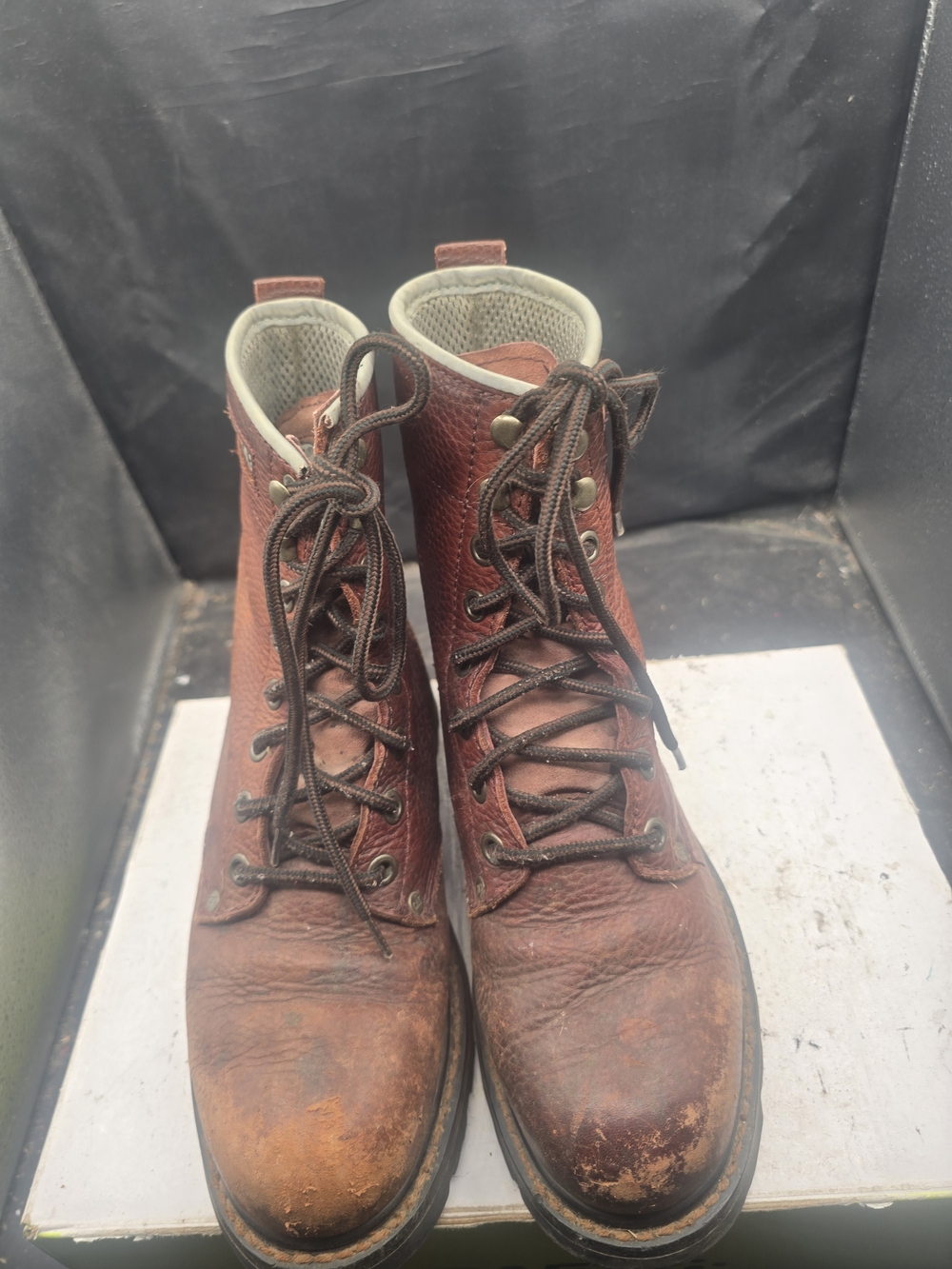 Caterpillar Brown Leather Lace-Up Work Boots